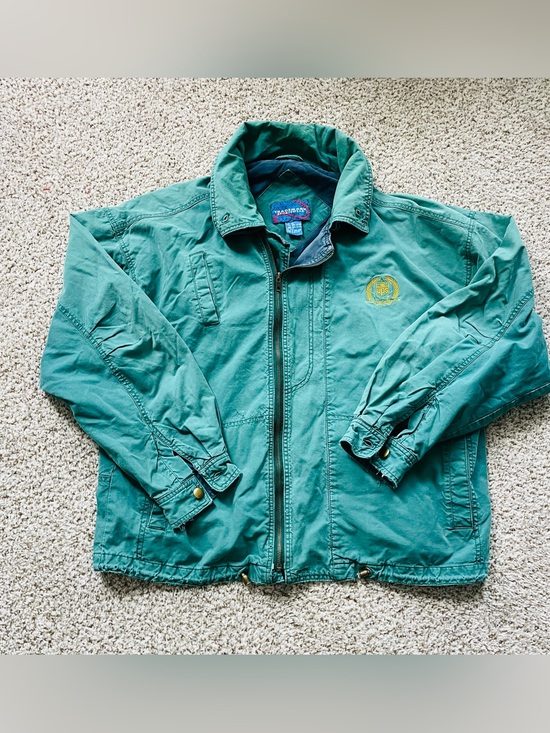 Vintage 90s UPS United Parcel Service Canvas Jacket Distressed Workwear Teal Gre